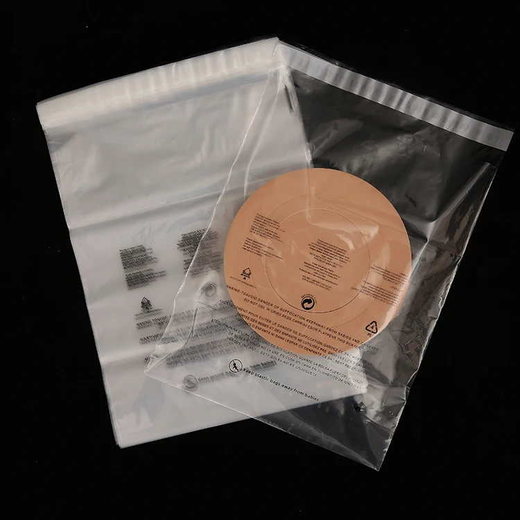 Suffocation Warning self seal clear poly bags with suffocation warning for packaging