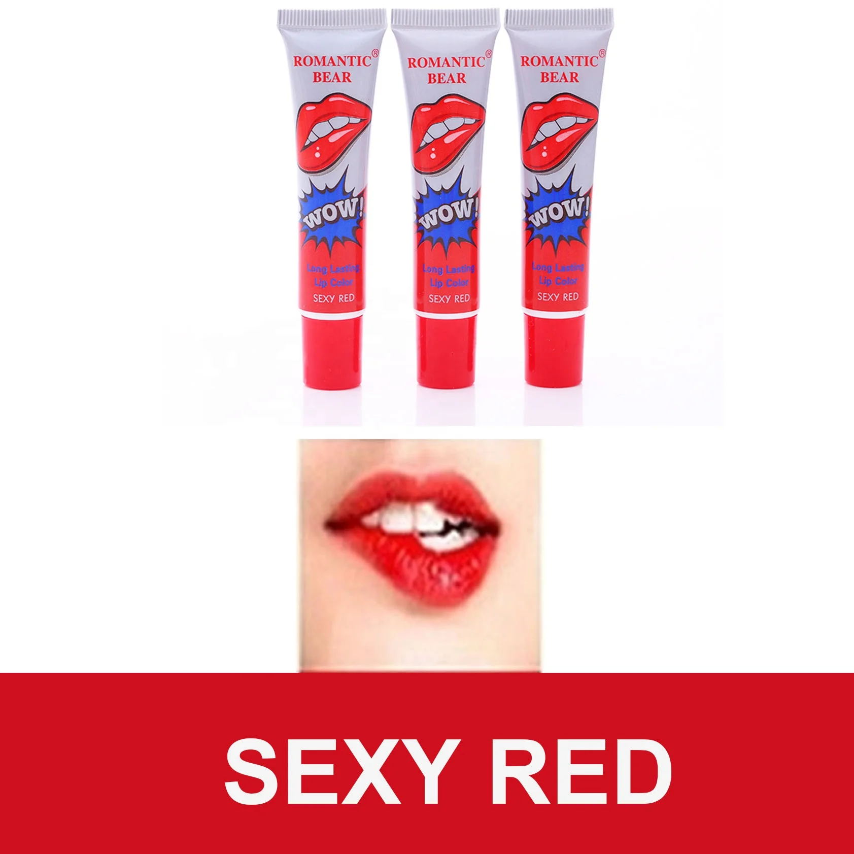Ready To Ship 6 colors Vegan Matte Romantic bear peel off lip tattoo  WOW Lipstick