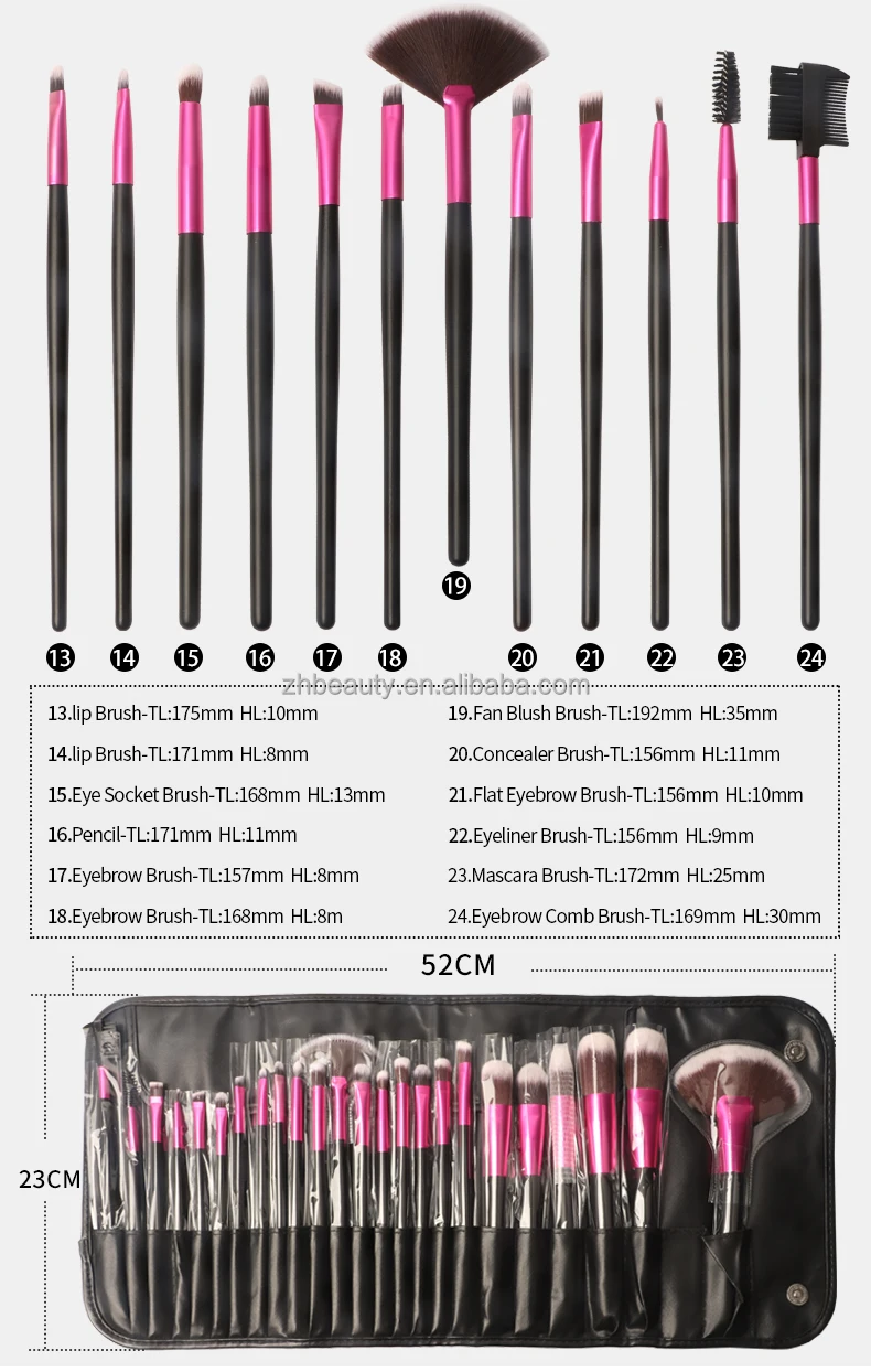 24 pcs makeup brush set
