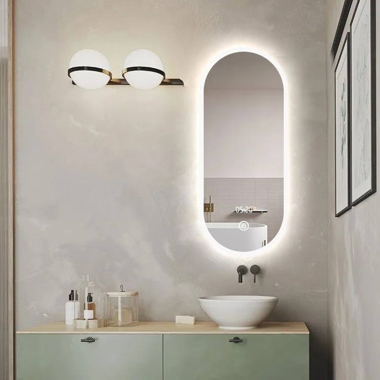 Modern  Makeup Dressing Vanity Table with Lighted Mirror decor live room mirror with time display