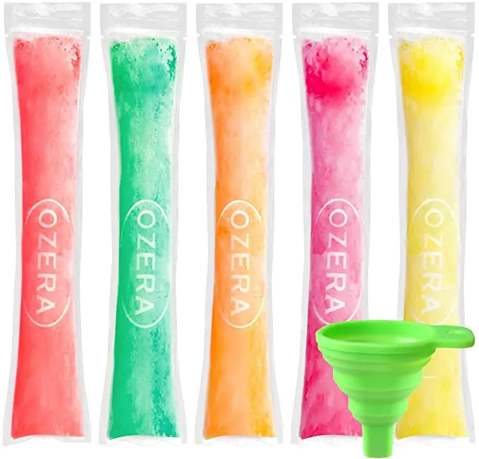 Transparent plastic drinking bags custom food ziplock bag popsicle packaging pouch bag for Ice Cream milk and juice