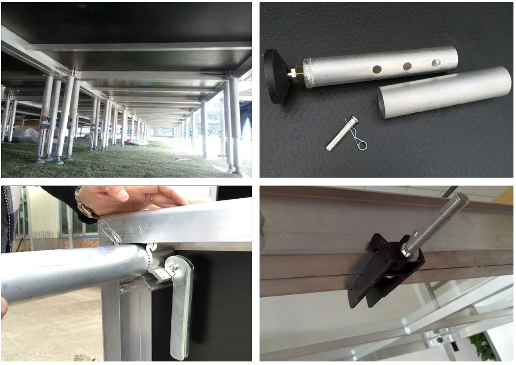 Aluminum Portable Adjustable 4 Legs 4ftx4ft Simple Mobile Stage Platform Concert Event Wedding Portable Stage