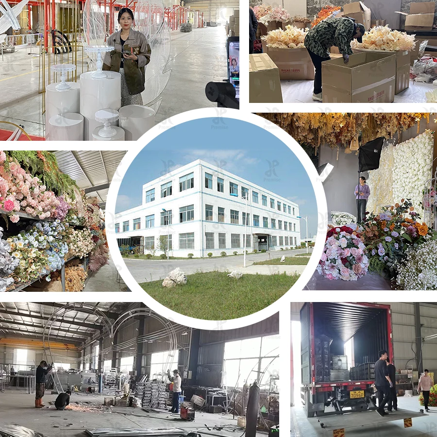 Promise Cheap Decorative Wedding Decor 3D White Artificial Roll Up Pampas Grass Flower Wall Panel Backdrop