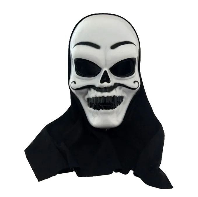 Scary face Mask Halloween characters dress up props full-face ghost head Mask big beard plus cloth  party Mask