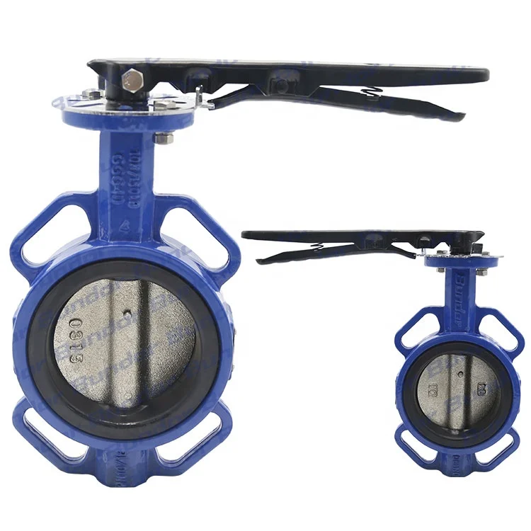 Bundor от китайского поставщика PN10/16 4 дюйма EPDM мягкое уплотнение ручной межфланцевый Клапан-Бабочка