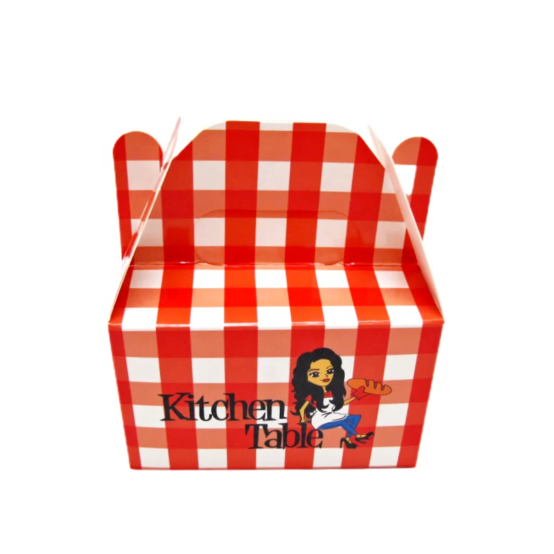 Custom Your Own Logo Wholesale Cake Cupcakes Dessert Candy Chocolate Sushi Cookie Food Packaging Box With Paper Handle