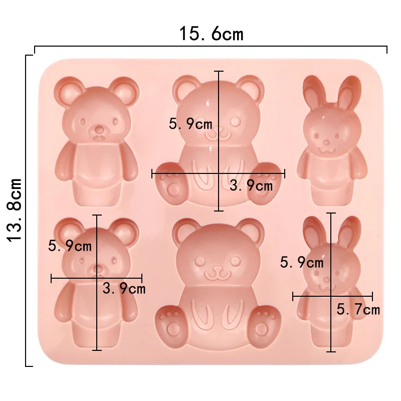Saffron cute bunny bear Silicone Cake Molds silicon rabbit cake pan Homemade DIY muffin jello Baking Mold