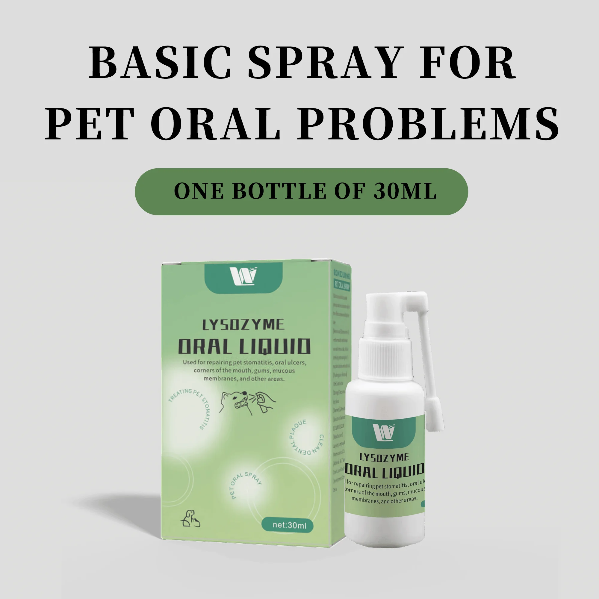 Odor Eliminator Containing Lysozyme 100ml Pet Mouth Spray to Remove Bad Breath Gum Freshener Dog Mouth Cleaner Spray