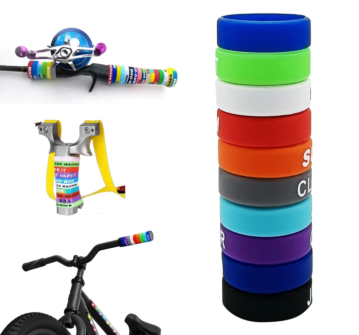 Silicone Handle Band Anti Slip Rubber Ring,Racket Handle Grip Fix Ring,for Slingshot Fishing Rod Bicycle Grip Cool Decoration