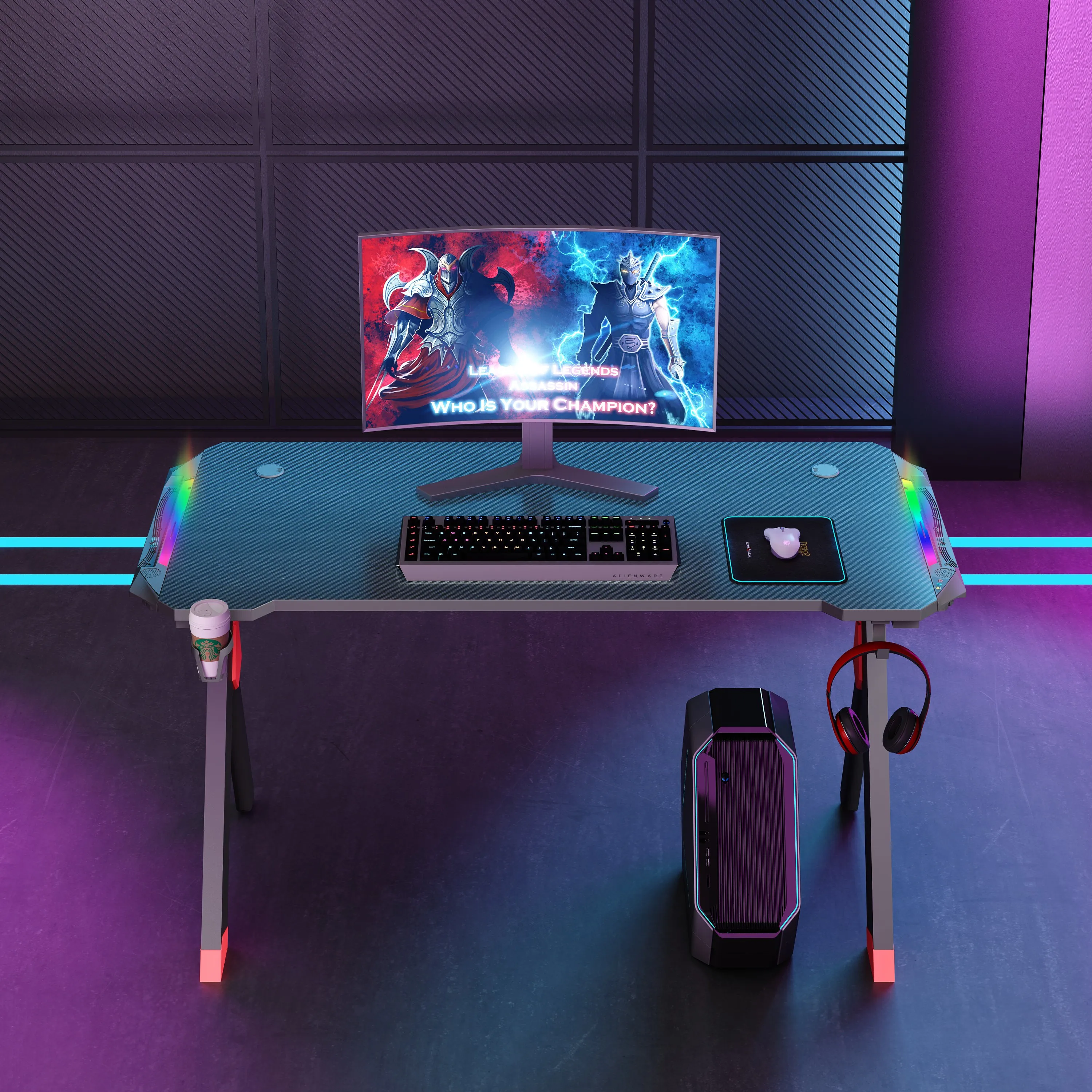 2022 new factory office furniture design low price fashion ergonomic big gaming table pc gaming table retro gaming youth tables