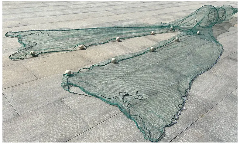 long train folding PE net fishing trap net crab with ring frame  2022 Yoursjoys Wholesale Hot Sale