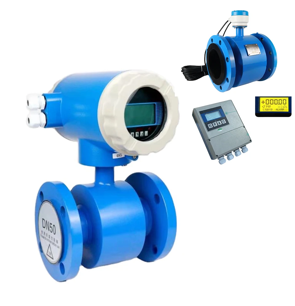 Ozone water slops union integrated submersible Industrial 4-20ma output effluent polluted acid liquid electromagnetic flow meter