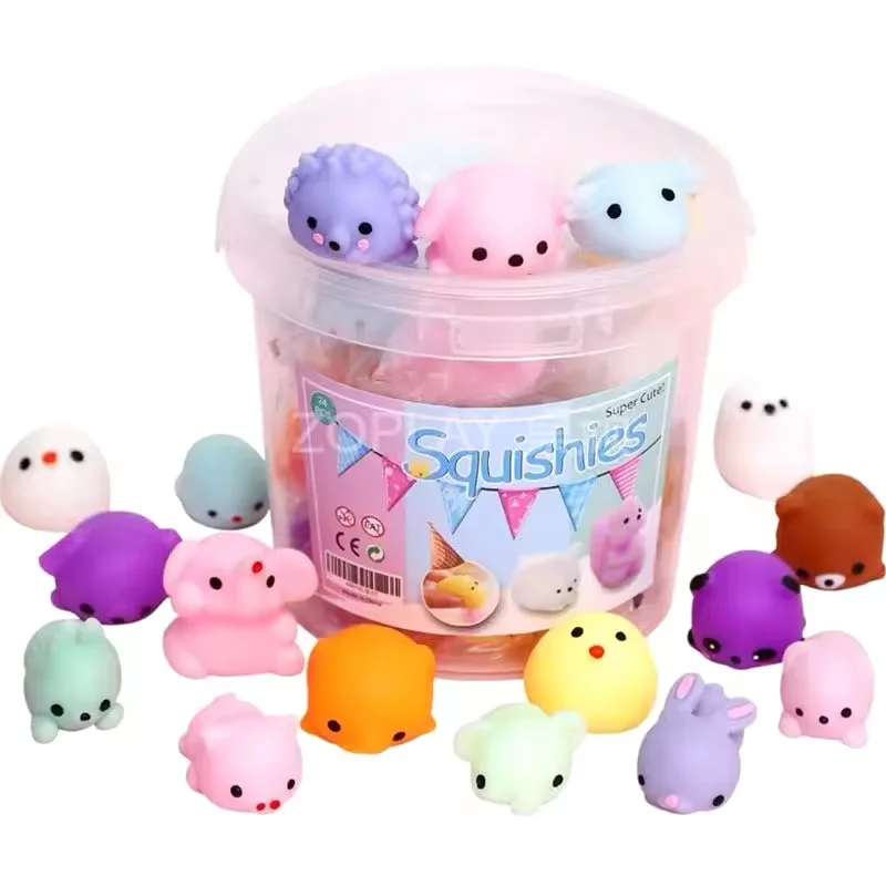 TPR 24 Pack Phosphorous Colorful Manufacturer Custom Mochi Squishy for Fidgeting