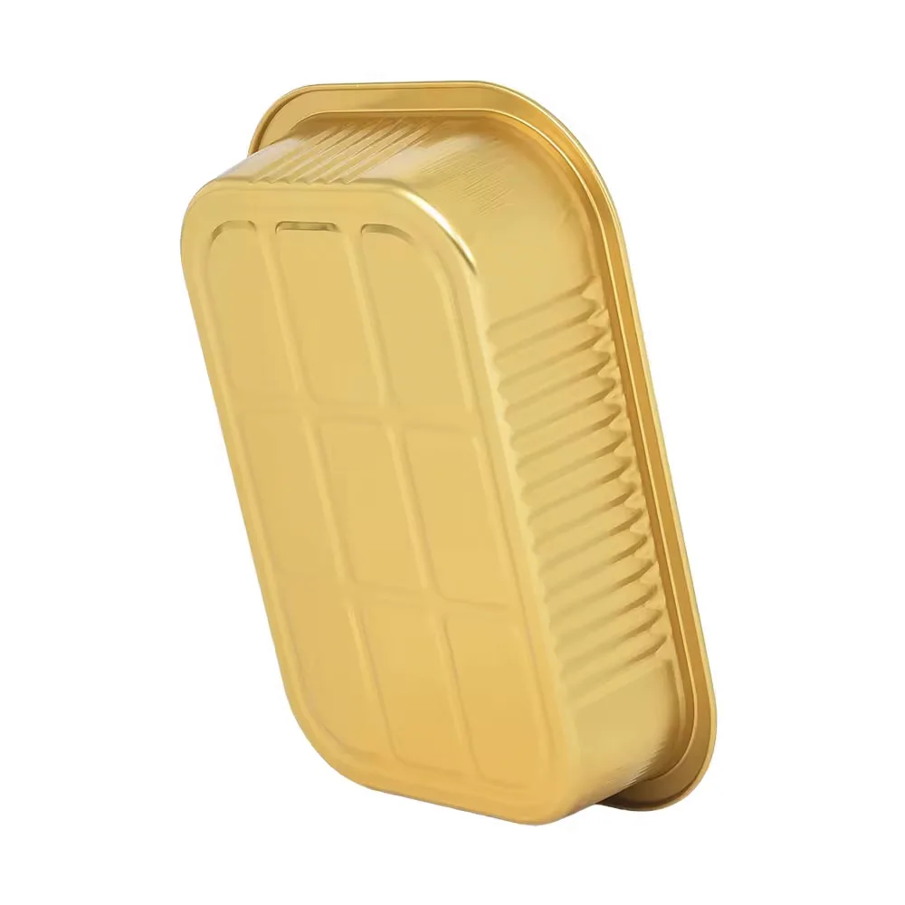 High Quality rectangular Aluminum Food Storage Container Bakery Supplies Foil Box for Food Storage & Container
