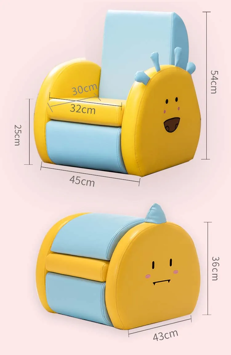 Skycity Cute Mini Furniture folding sofa storage stool Animal Shape PU Animal Stools