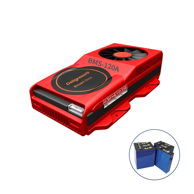 Whole Sale Deligreencs Smart BMS with fan 10S 36V Lithium Battery Protection Board 80A 100A 120A  RS485 Blue tooth APP PC