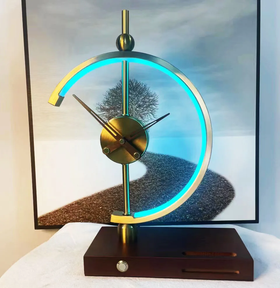 Indoor Lighting 4 in 1 Wireless Phone Charger With Clock Multi-function 15W Wireless Charger Remote Control Desk RGB Night Lamp