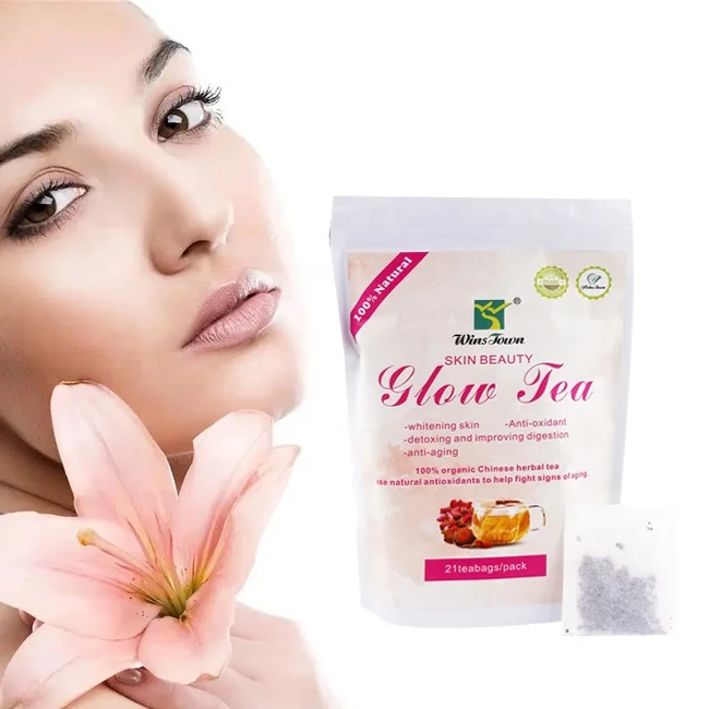 High quality 100% natural herbal glow tea anti aging lightening skin for feminine anti aging beauty care