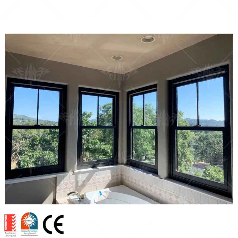 Factory Direct Single Hung Hurricane Impact  with Insect Screen Vertical Low e Glass Slide Window