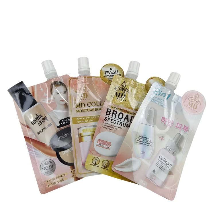 1 унция 3 унции 5 унций пустой косметический упаковочный пакет 50 мл алюминиевая фольга для ухода за кожей солнцезащитный крем заправки Саше