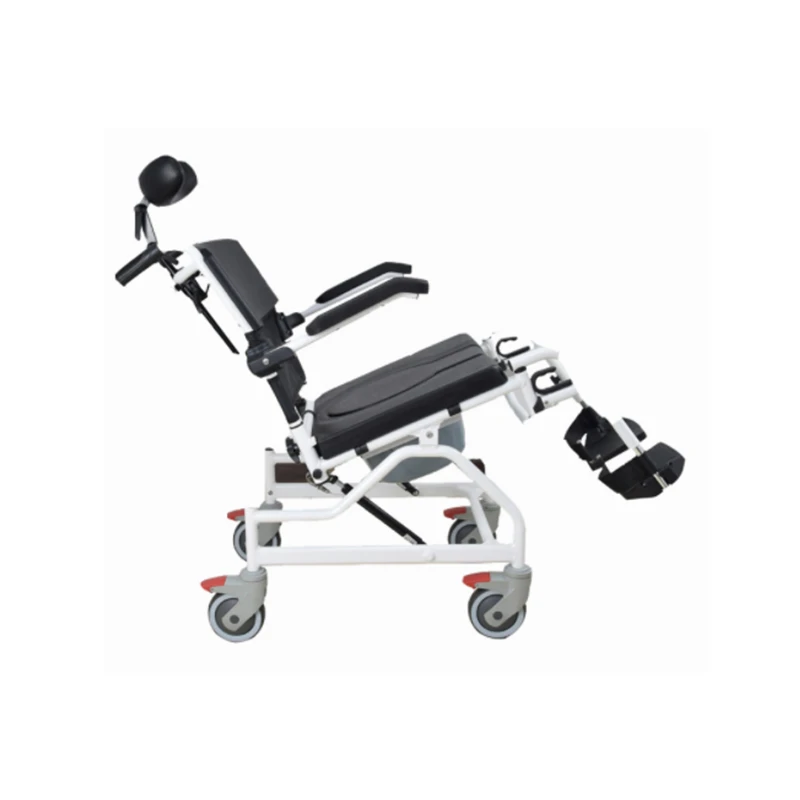 
Easy assembly light Aluminum wheelchair Reclining Folding commode chair 