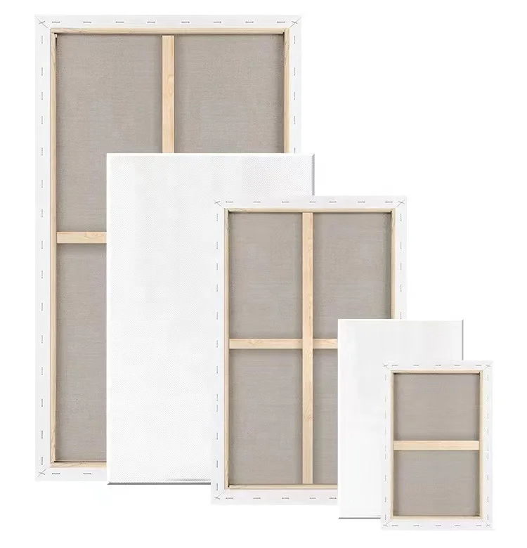 Custom high quality Large size blank stretched canvas bars painting frame with pine wooden bars