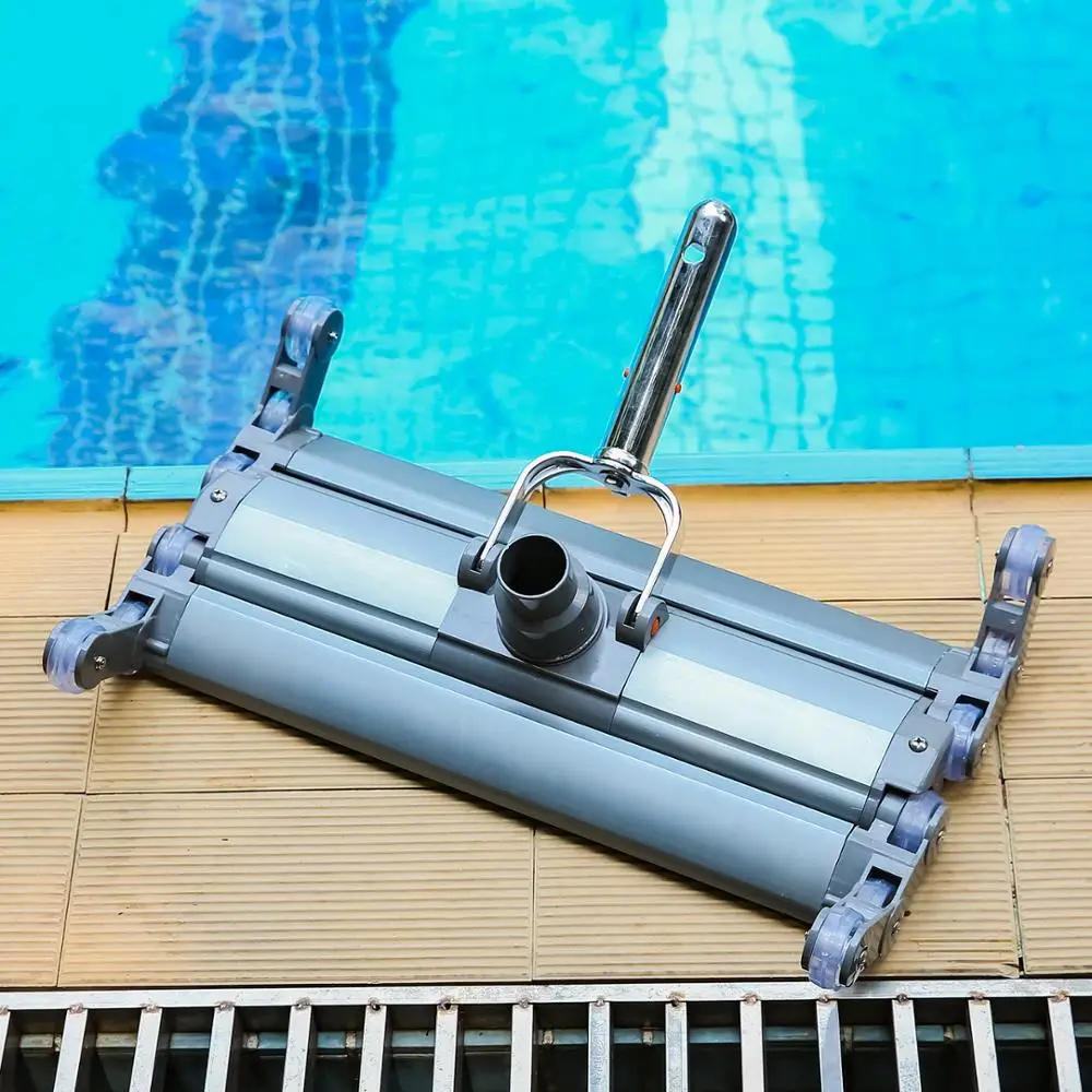 Deluxe Aluminum Alloy 18' Swimming Pool Vacuum Cleaner Brushes Flexible Vacuum Head Pool cleaning tool