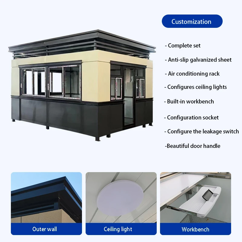 Chinese Manufacturer Portable Home Tiny House Prefabricated Flat Roof Portable House Guard House Sentry Box