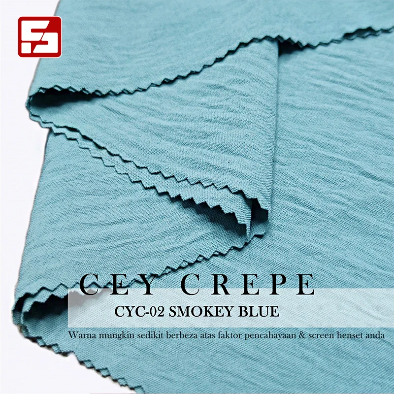 CEY ironless 100% polyester fabric woven cey crepe fabric materials for dress making