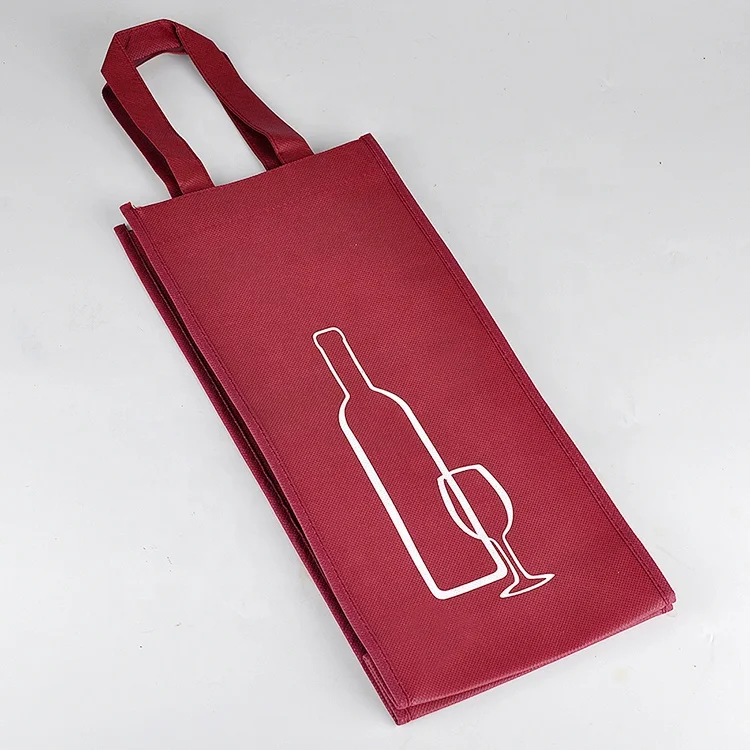 Custom Non-Woven fabric packaging handled reusable gift promotional wine bags for wine bottles
