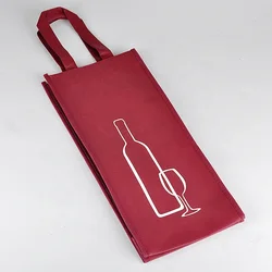 Custom Non-Woven fabric packaging handled reusable gift promotional wine bags for wine bottles