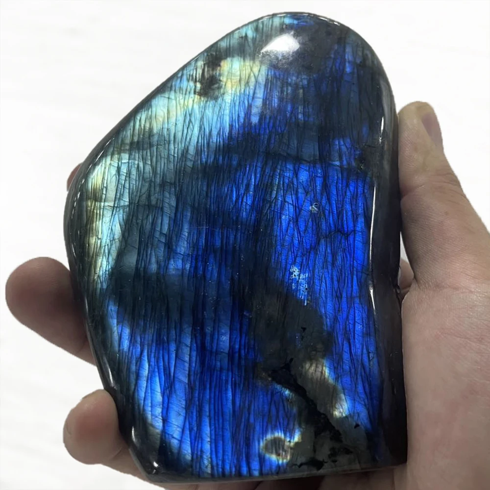 
Amazon Hot Sale Natural High Quality Crystal Healing Stones Blue Flash Labradorite Rough Free From For Home Decor 