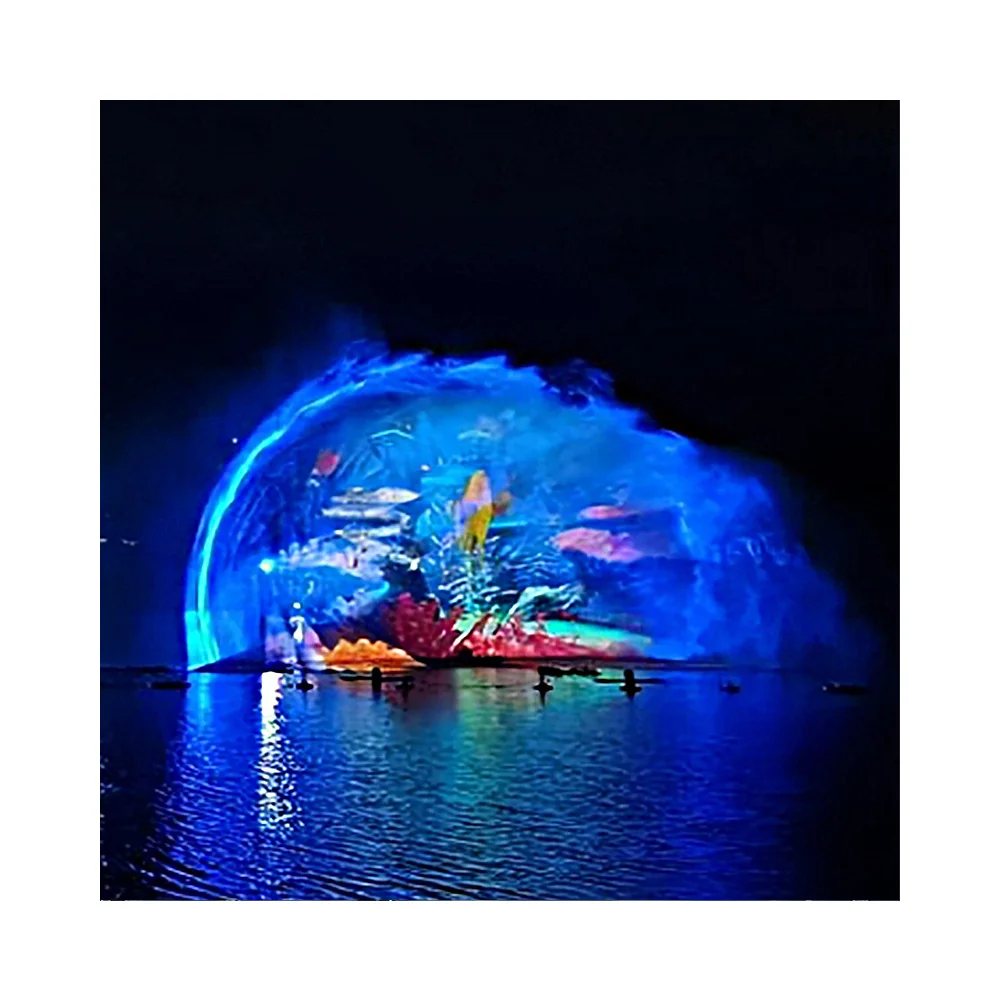 3D Laser Holographic Projector Dancing Water Musical Water Screen Movie Fountain With Led Light