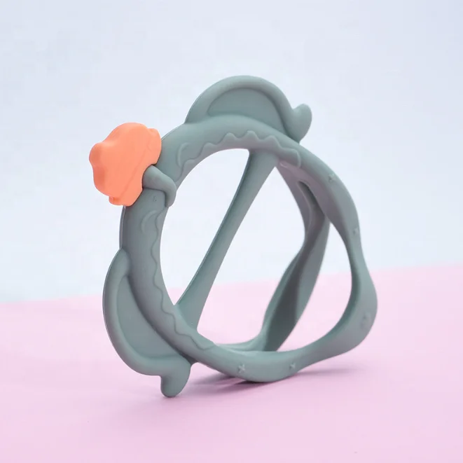 Custom Wholesale BPA- Free Baby Teething Toys Multiple Color Elastic Baby Food Grade Silicone Soft Newborn Teethers