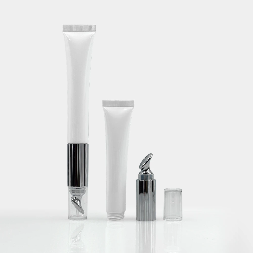 D19mm soft white squeeze packaging tubes with zinc alloy  for eye cream plastic cosmetic tube