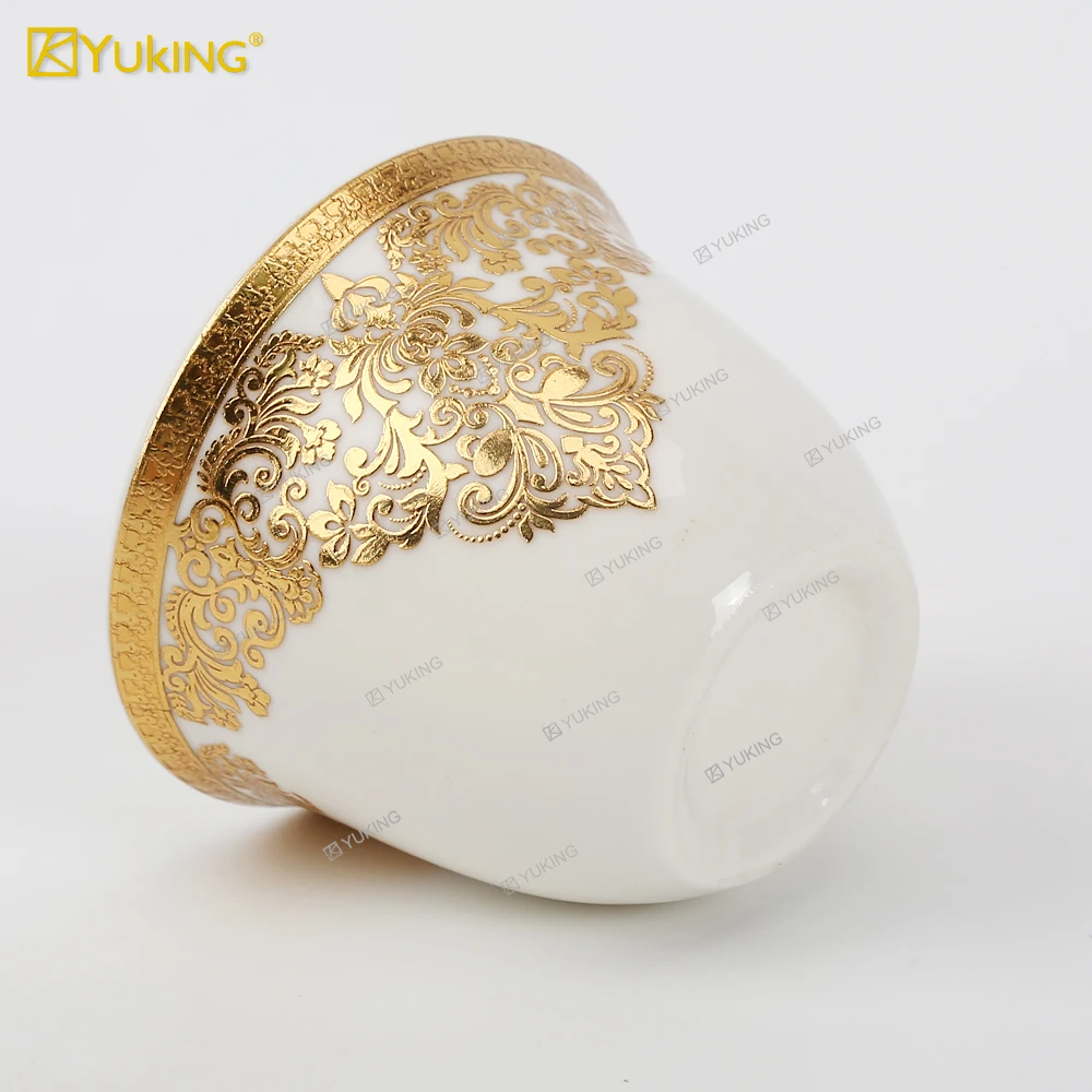 Hot sales of new design arabic-style ceramic coffee cup saucer set Cawa cup glass cup saucer set