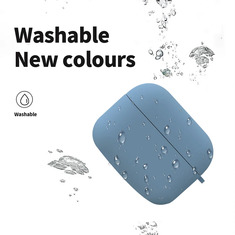 Simplicity Secure Liquid Silicone Sleeve For Airpods Pro Charging Case With Buckle For Shockproof Fall Resistance Case