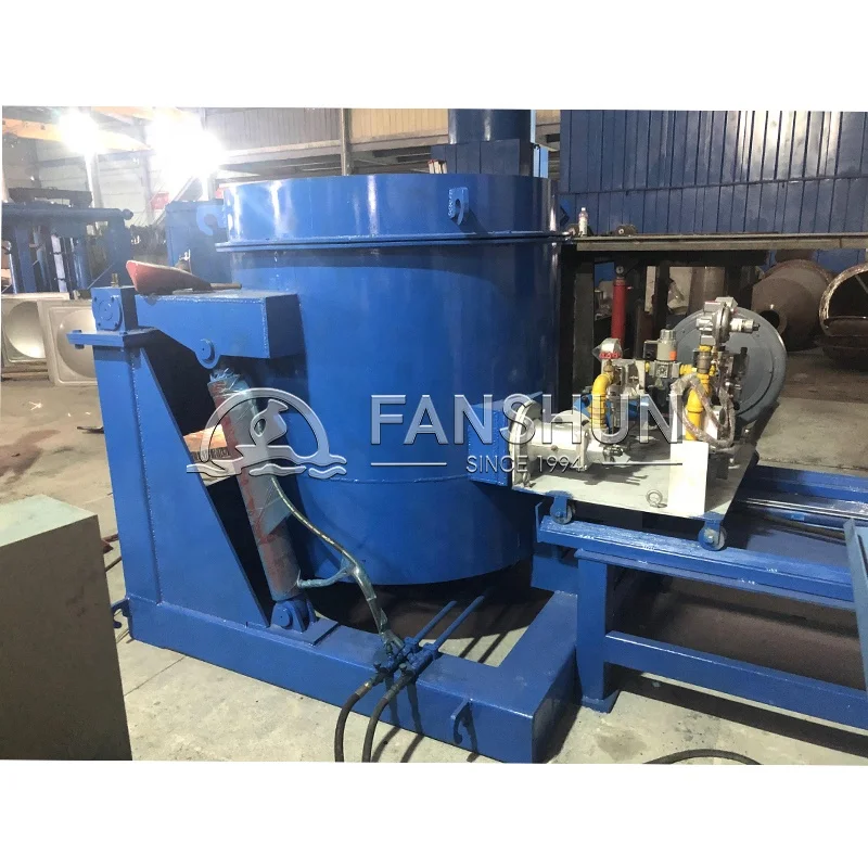 ingot crucible furnace machine induction metal aluminium furnace  tilting type melting furnace