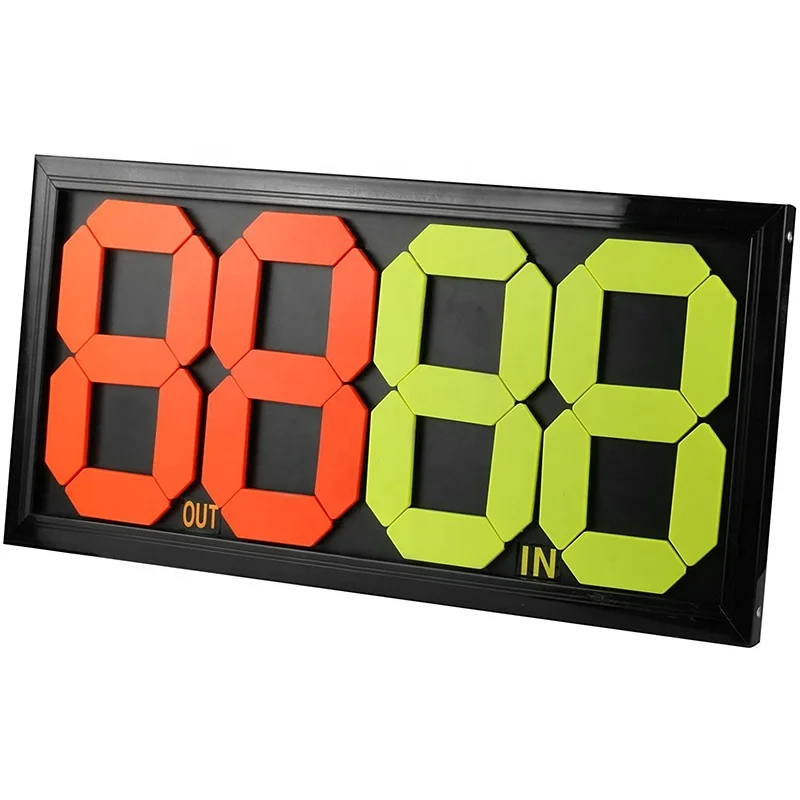 Manual Football Player Change Board PVC Two Sides 4 Digit Soccer Football Substitution Board