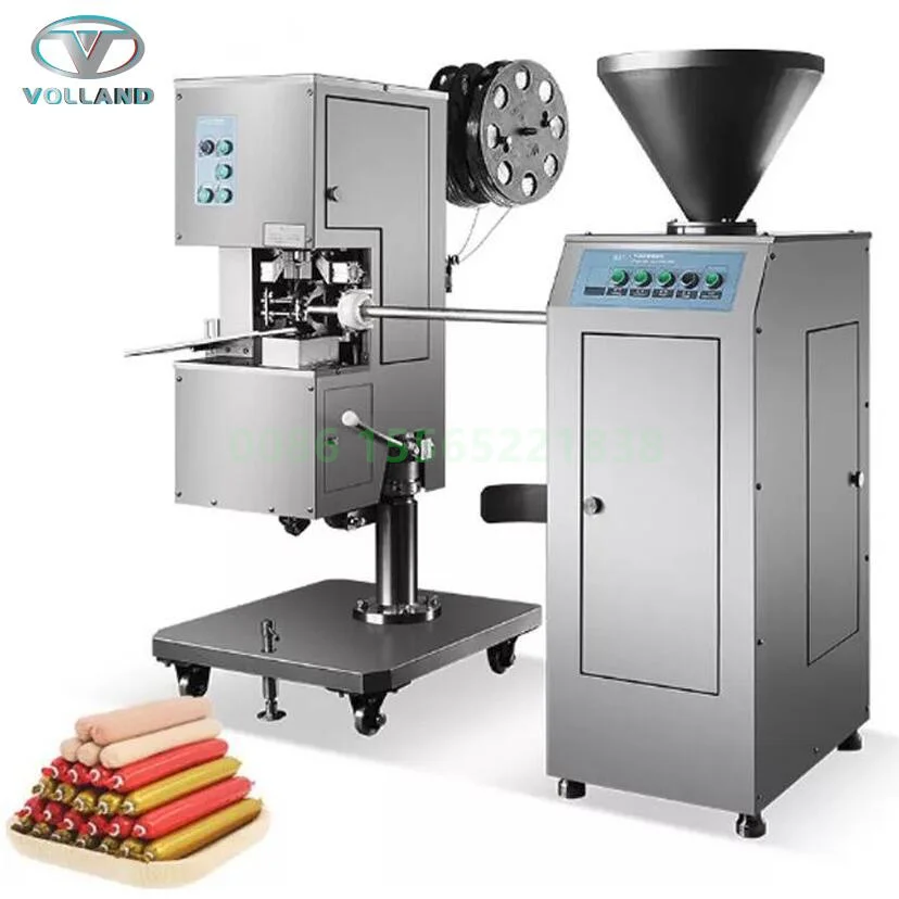 automatic double clipping machine/quantified sausage stuffer/pneumatic quantified filler double aluminum wire clipper machine