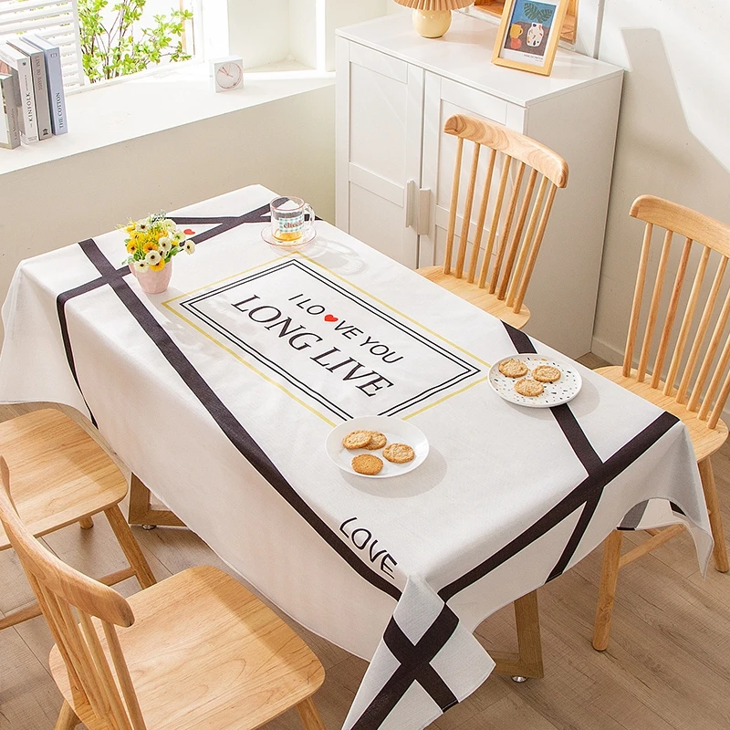 Водонепроницаемая скатерть с принтом, утолщенная прямоугольная скатерть для стола, чайная скатерть