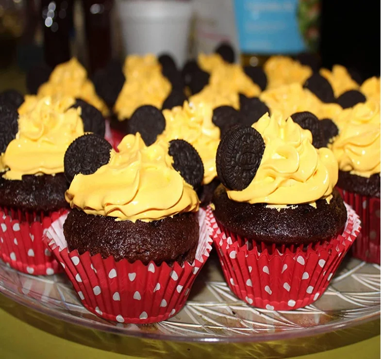 Solid color Muffin Liners Polk Dot Printed Cupcake Liners Cake Paper Baking Cup