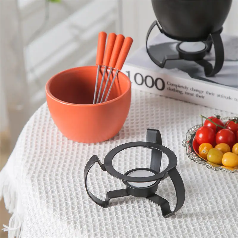 modern mini candle butter warmer cheese chocolate ceramic fondue set