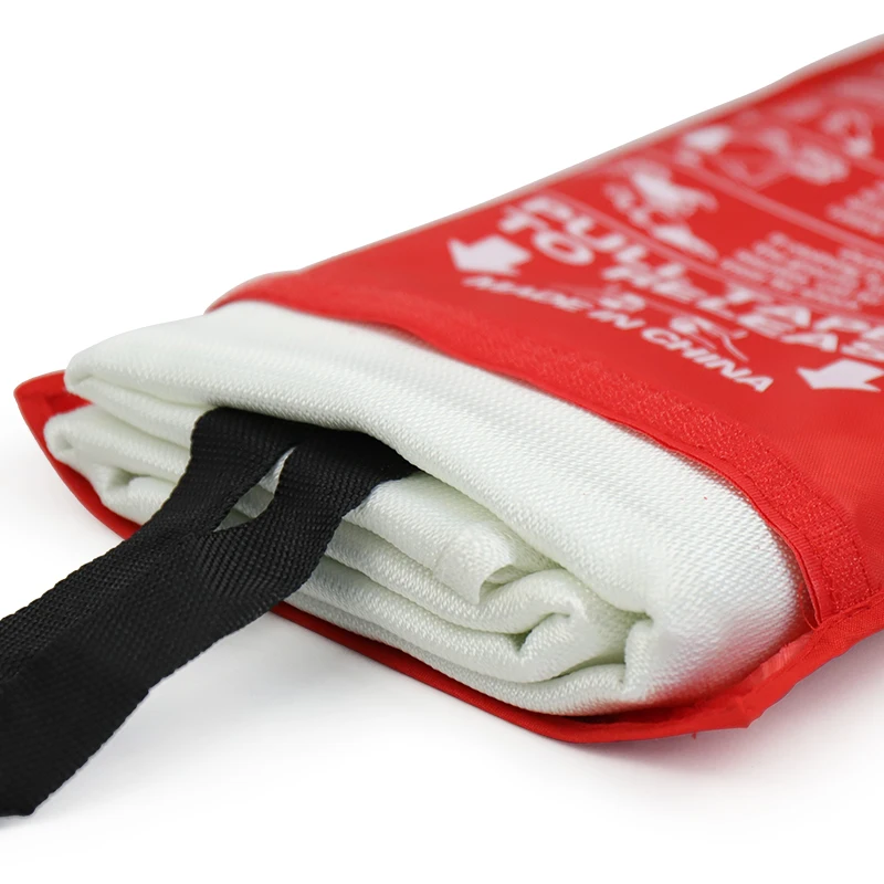 Fire emergency rescue equipment 100% fiber glass fire blanket Fire cover silicon coating blanket 2*2m