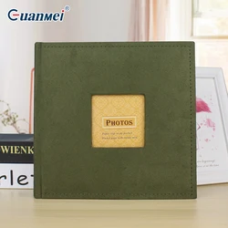 Sewn Bonded Photo Album Book, Family Albums, Cloth Cover Pocket 200 Photos Hold 4X6 Picture  Horizontally,white