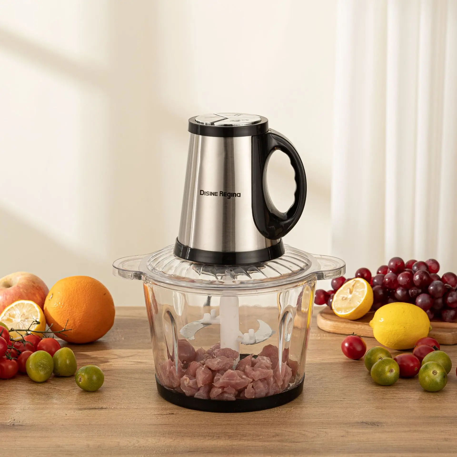 Multifunctional 2 in1 Meat Blender Dual Speed Capacity 3L Electric Food Processor With Stainless Steel Blade