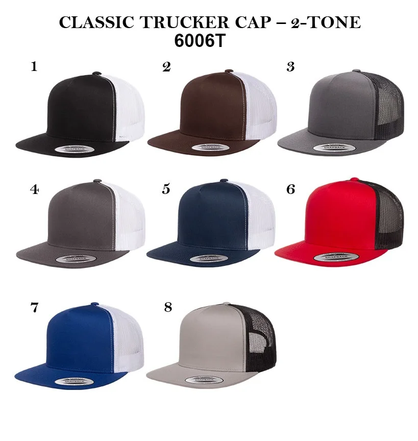 6006T customised flex fit gorras de beisbol hip hop yupoong gorro classic gym flat brim 5 panels veracap 2 tone trucker hats