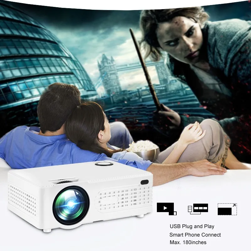 Лидер продаж 2020 светодиодный проектор с коротким фокусом full hd 1080p портативный домашний кинотеатр высокой яркостью