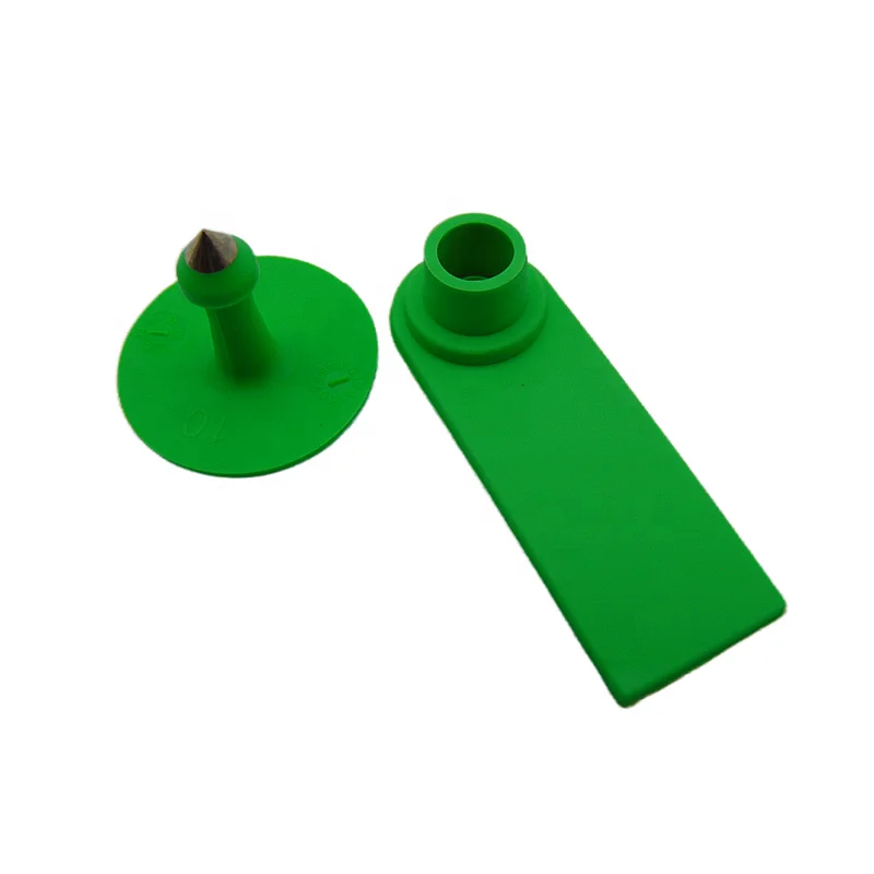 Plastic Sheep Ear Tag Green Livestock Ear Tags for Sheep Goat Farm Animal Goat Farming Equipment TPU Earring Label 55x19mm