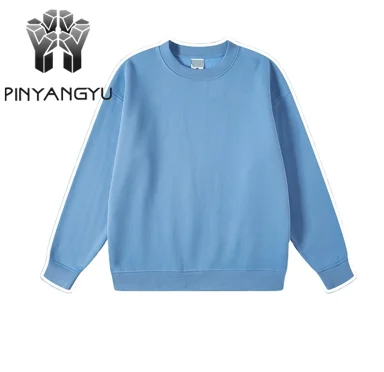 Factory custom hoodies new Winter Plain color sweater crew neck 345 gsm sweatshirt 345gsm pull over hoodie fleece cotton